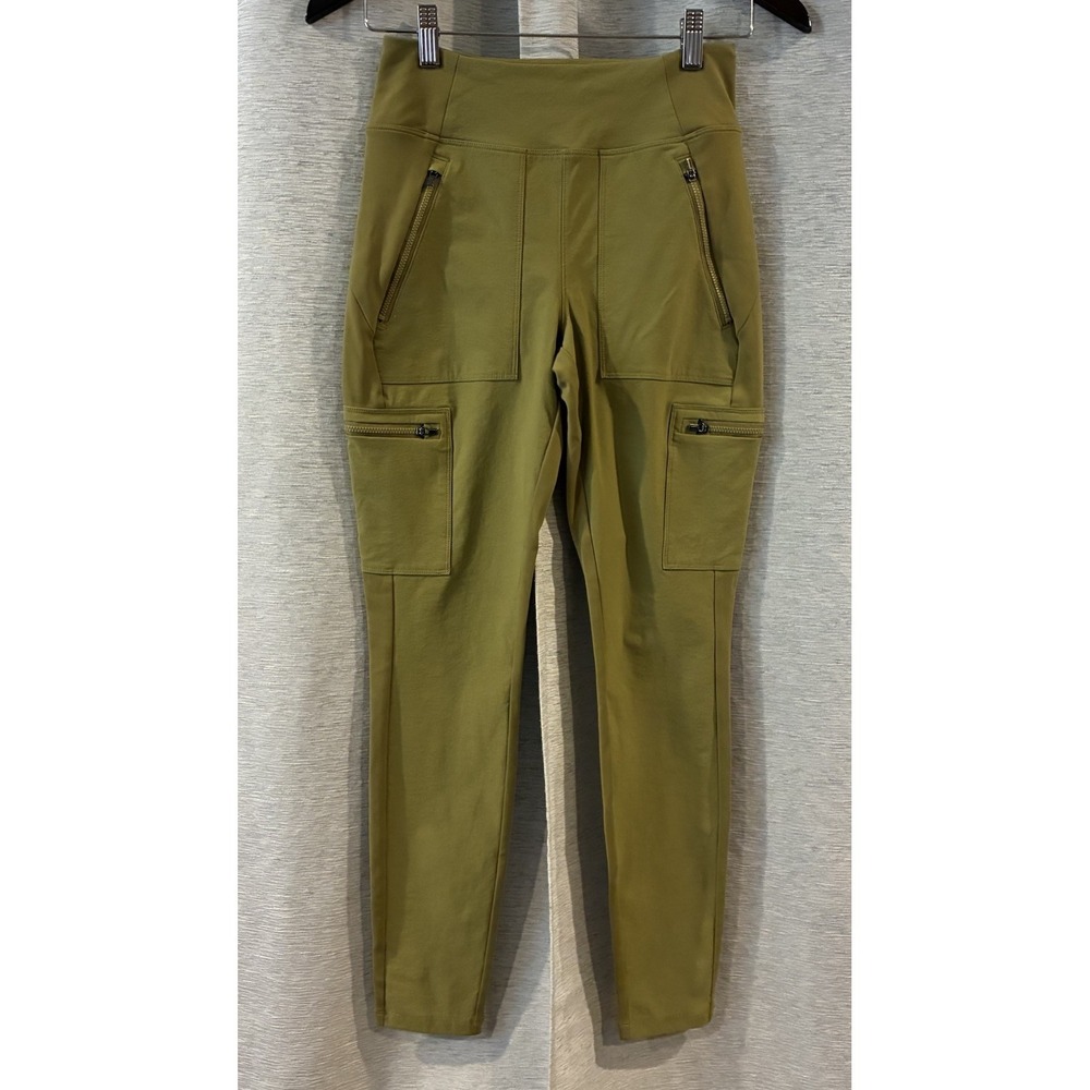 Athleta Headlands Hybrid Cargo Leggings‎ Womens Green Mid Rise Size 2